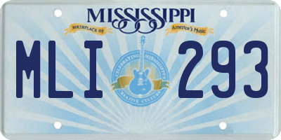 MS license plate MLI293