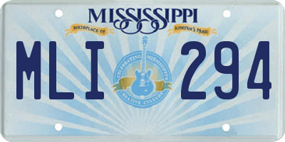 MS license plate MLI294
