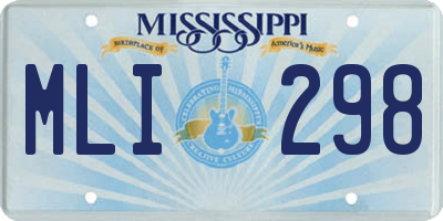 MS license plate MLI298