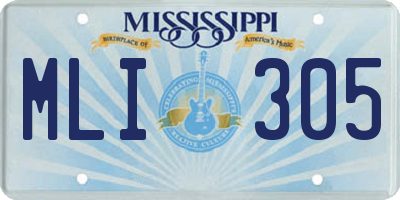 MS license plate MLI305