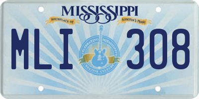 MS license plate MLI308