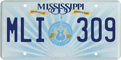 MS license plate MLI309