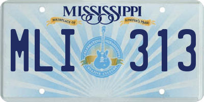 MS license plate MLI313