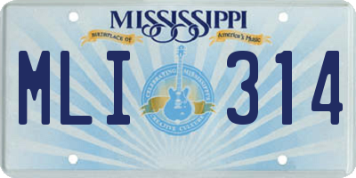 MS license plate MLI314