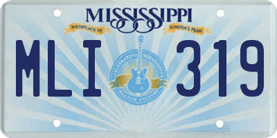 MS license plate MLI319