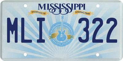MS license plate MLI322