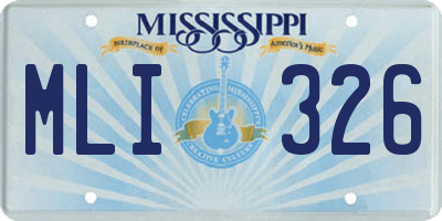 MS license plate MLI326