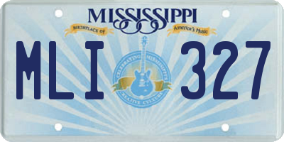 MS license plate MLI327