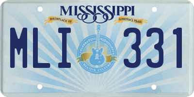 MS license plate MLI331