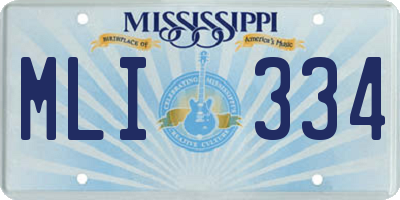 MS license plate MLI334