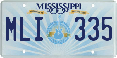 MS license plate MLI335