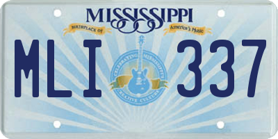 MS license plate MLI337