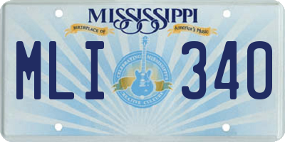 MS license plate MLI340
