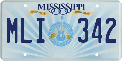 MS license plate MLI342