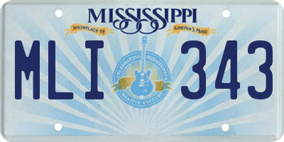 MS license plate MLI343