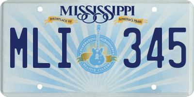 MS license plate MLI345