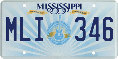 MS license plate MLI346