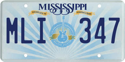 MS license plate MLI347
