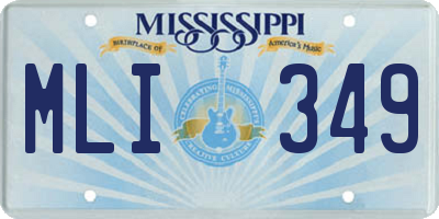 MS license plate MLI349
