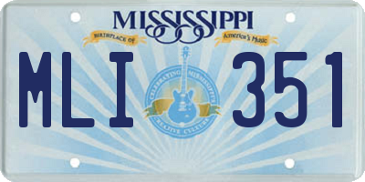 MS license plate MLI351