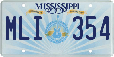 MS license plate MLI354