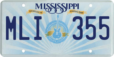 MS license plate MLI355