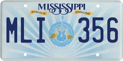MS license plate MLI356
