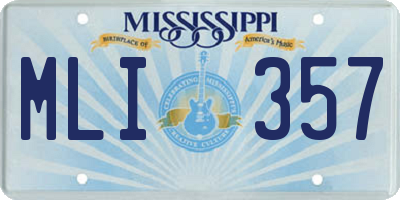 MS license plate MLI357