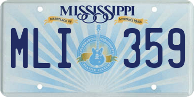 MS license plate MLI359