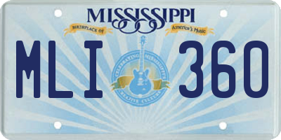 MS license plate MLI360