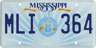 MS license plate MLI364