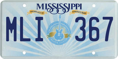 MS license plate MLI367