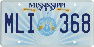 MS license plate MLI368