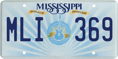MS license plate MLI369