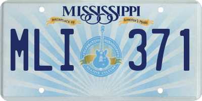 MS license plate MLI371