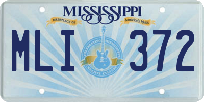MS license plate MLI372