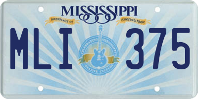 MS license plate MLI375