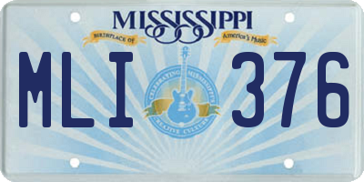 MS license plate MLI376