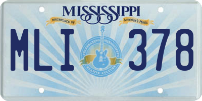 MS license plate MLI378