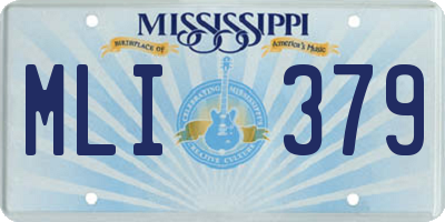 MS license plate MLI379