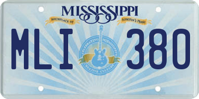 MS license plate MLI380