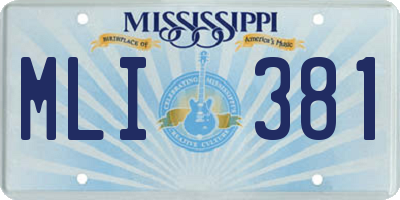 MS license plate MLI381