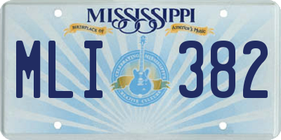 MS license plate MLI382