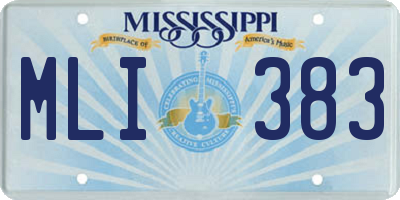 MS license plate MLI383