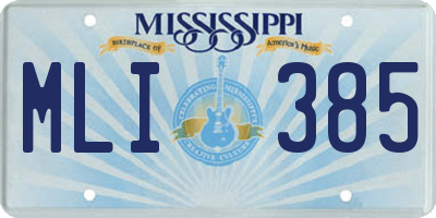 MS license plate MLI385