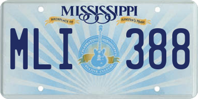 MS license plate MLI388