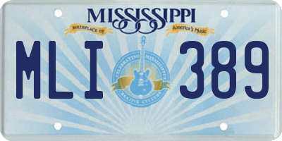 MS license plate MLI389