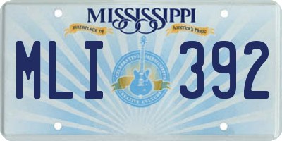 MS license plate MLI392