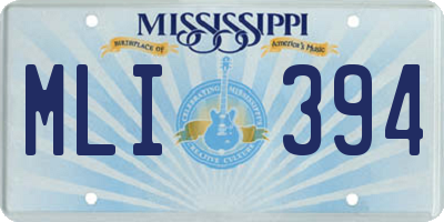 MS license plate MLI394
