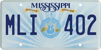 MS license plate MLI402